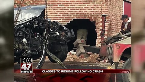 Car crashes into Northwest High School in Jackson