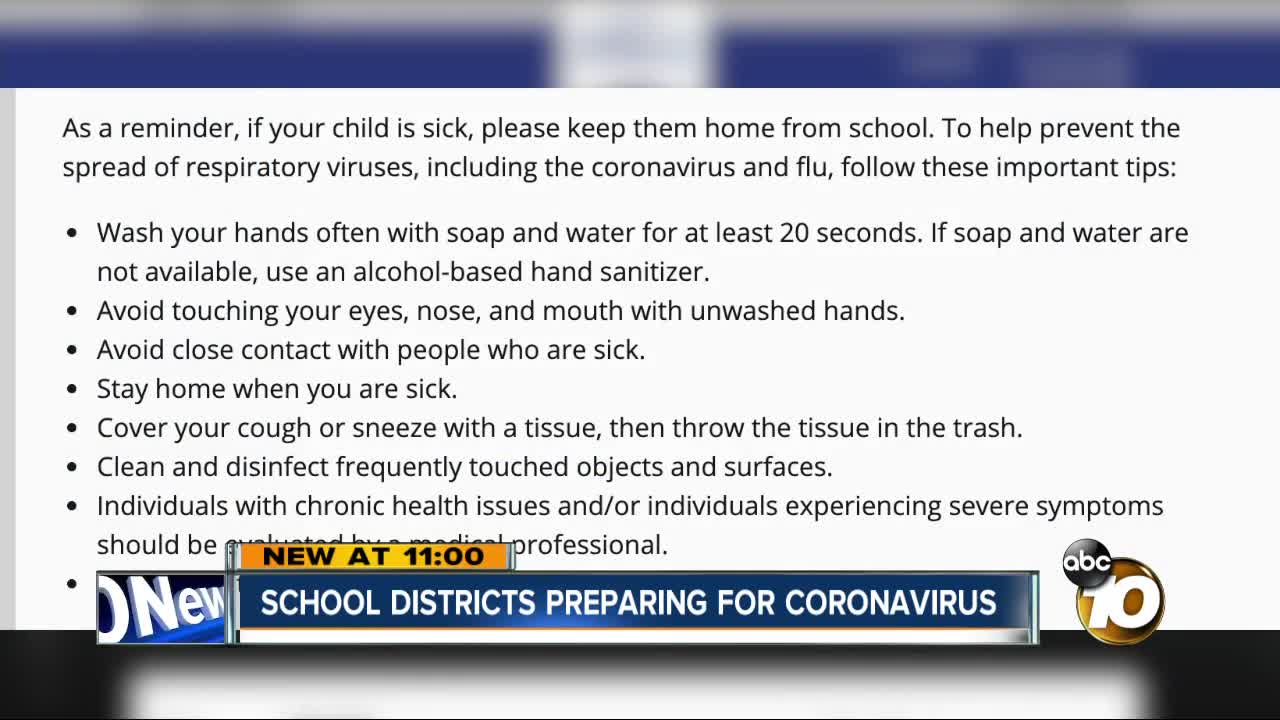 School districts preparing for coronavirus