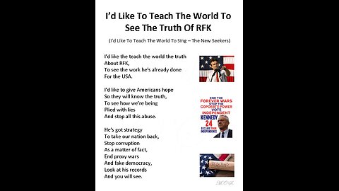 I'd Like To Teach The World To See The Truth Of RFK - Shorter Version