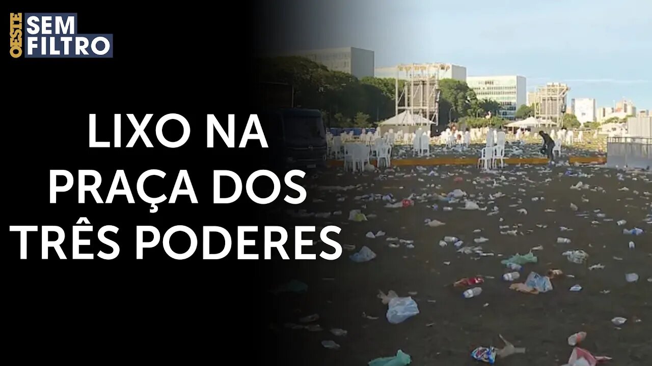 Petistas deixam rastro de sujeira na Praça dos Três Poderes | #osf