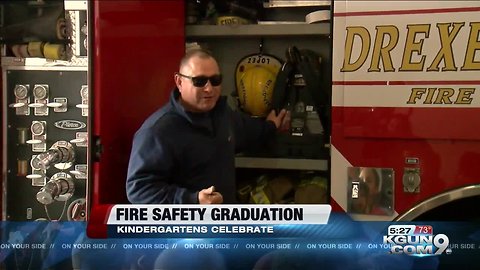 Kindergarteners graduate from fire safety school