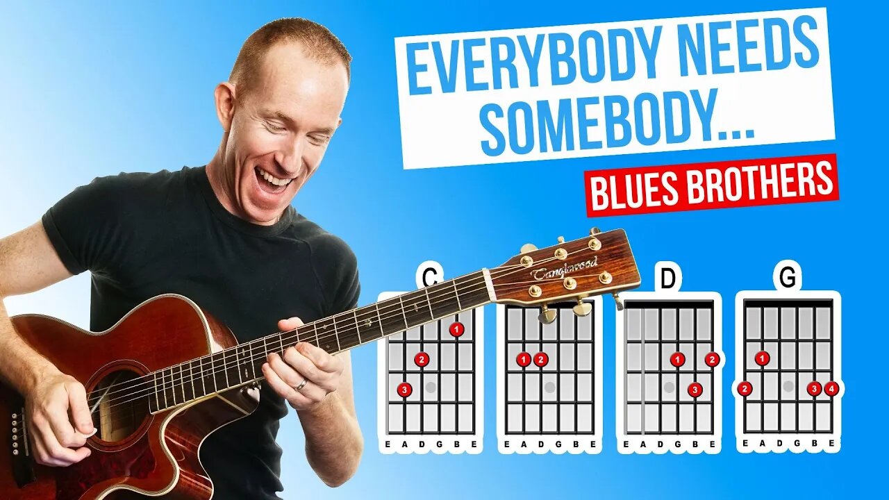 Everybody Needs Somebody To Love ★ Blues Brothers ★ Acoustic Guitar Lesson [with PDF]