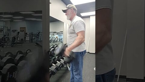 50lbs Dumbbell Curls 💪, Crazy 🤪 old man