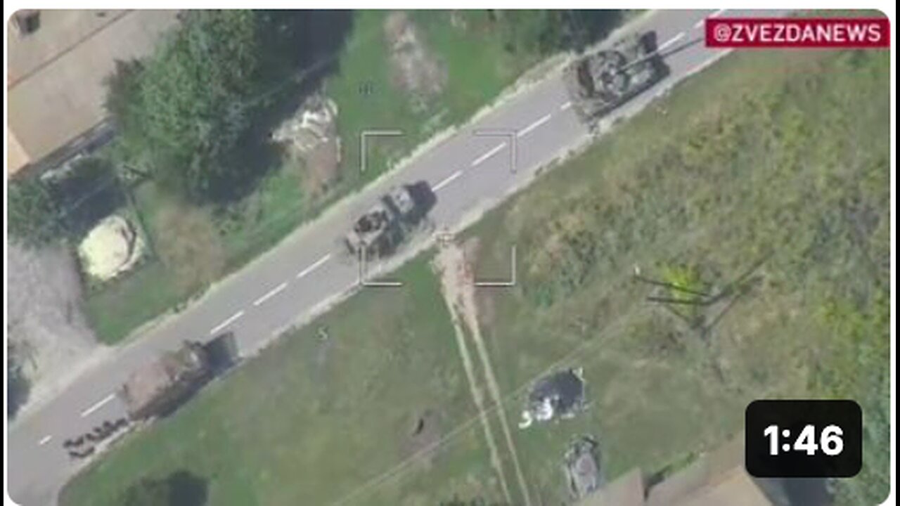 ❗️Footage of a Ukrainian armored group getting smashed in the village of Cherkasy Porechnoye