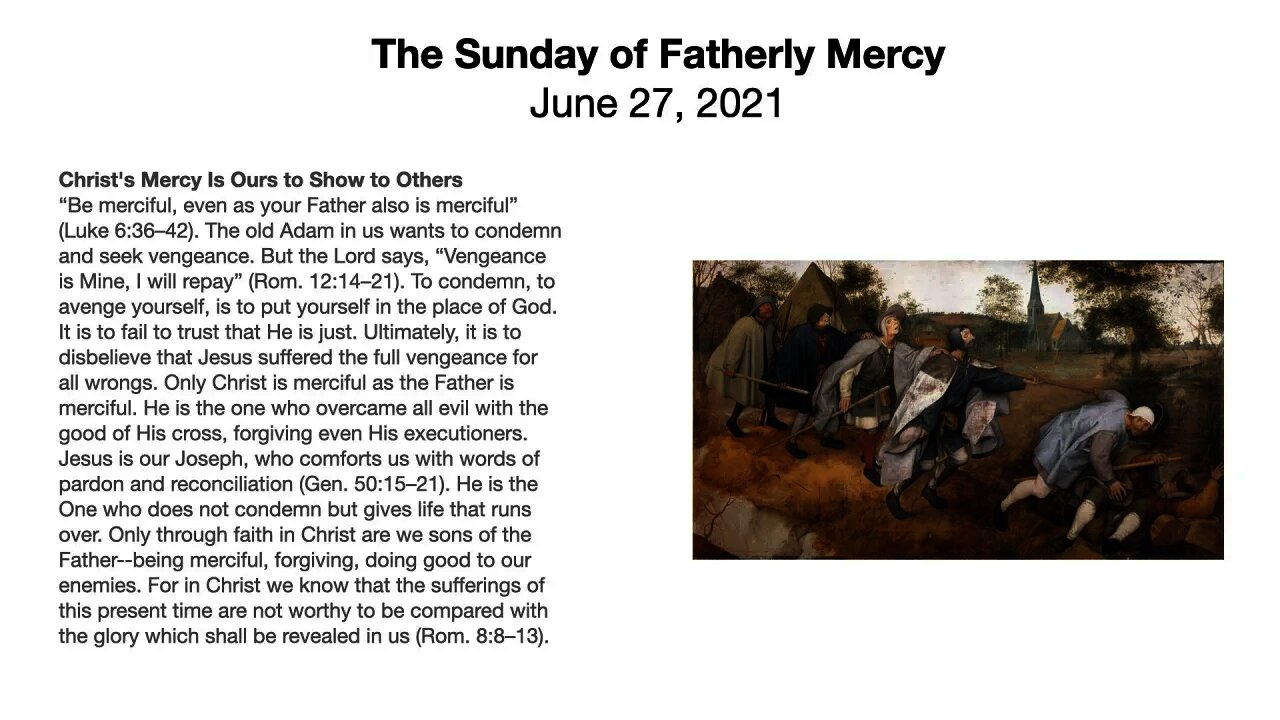 The Sunday of Fatherly Mercy (Trinity 4) - June 27, 2021