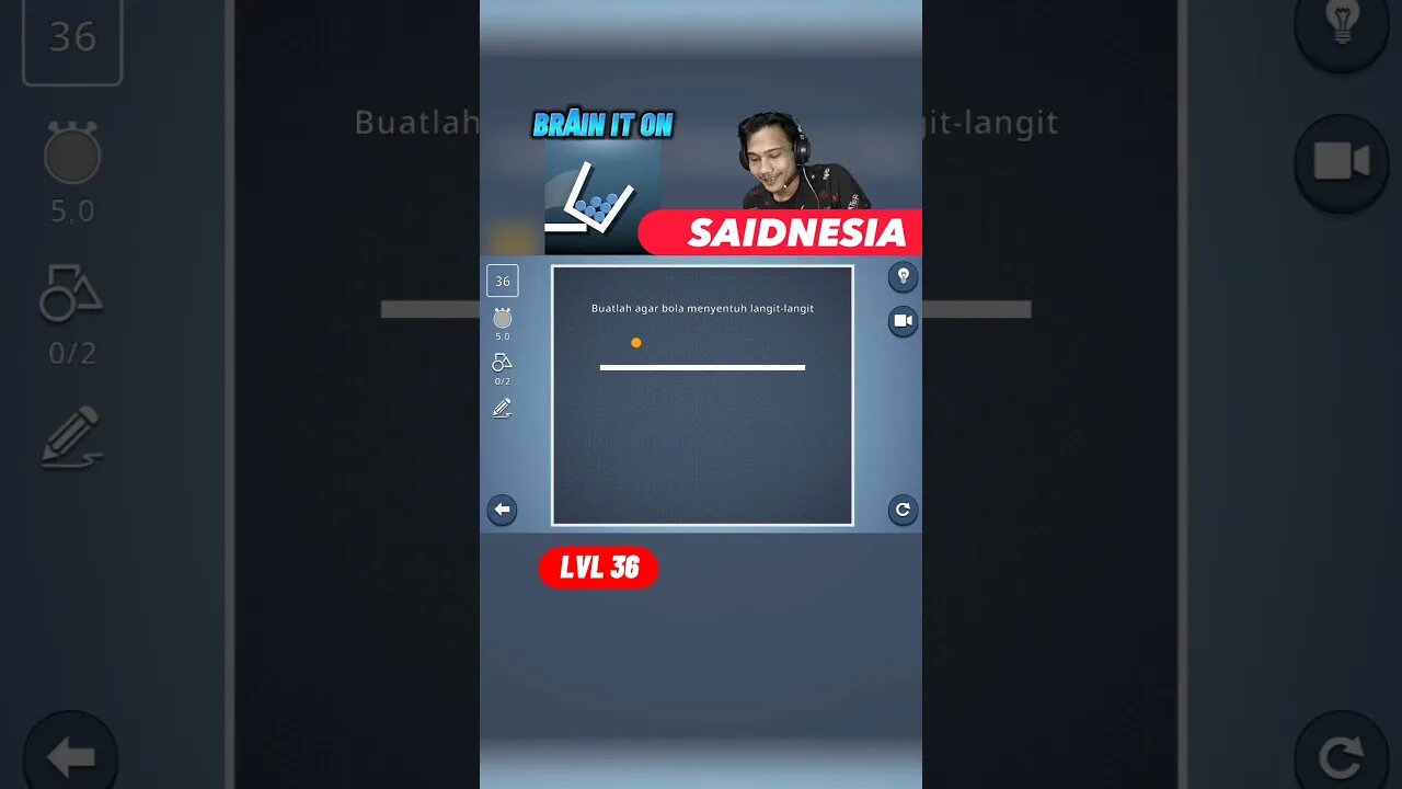 Mengasah otak: buatlah agar bola menyentuh langit-langit | Brain it on level 36