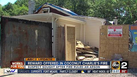 Reward offered in Coconut Charlie's fire