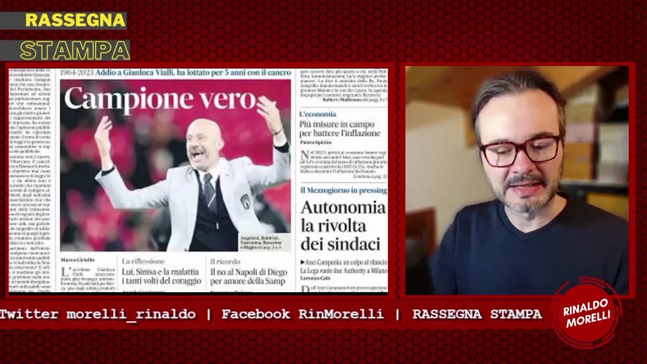 Gianluca VIALLI e il ricordo del mondo sportivo. Rassegna Stampa ep.222 | 07.01.23