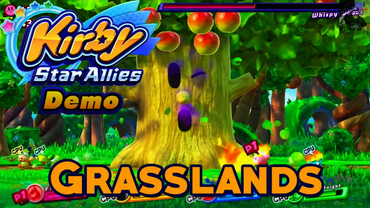 Kirby Star Allies | Grasslands Stage Gameplay (Whispy Woods Boss Fight)