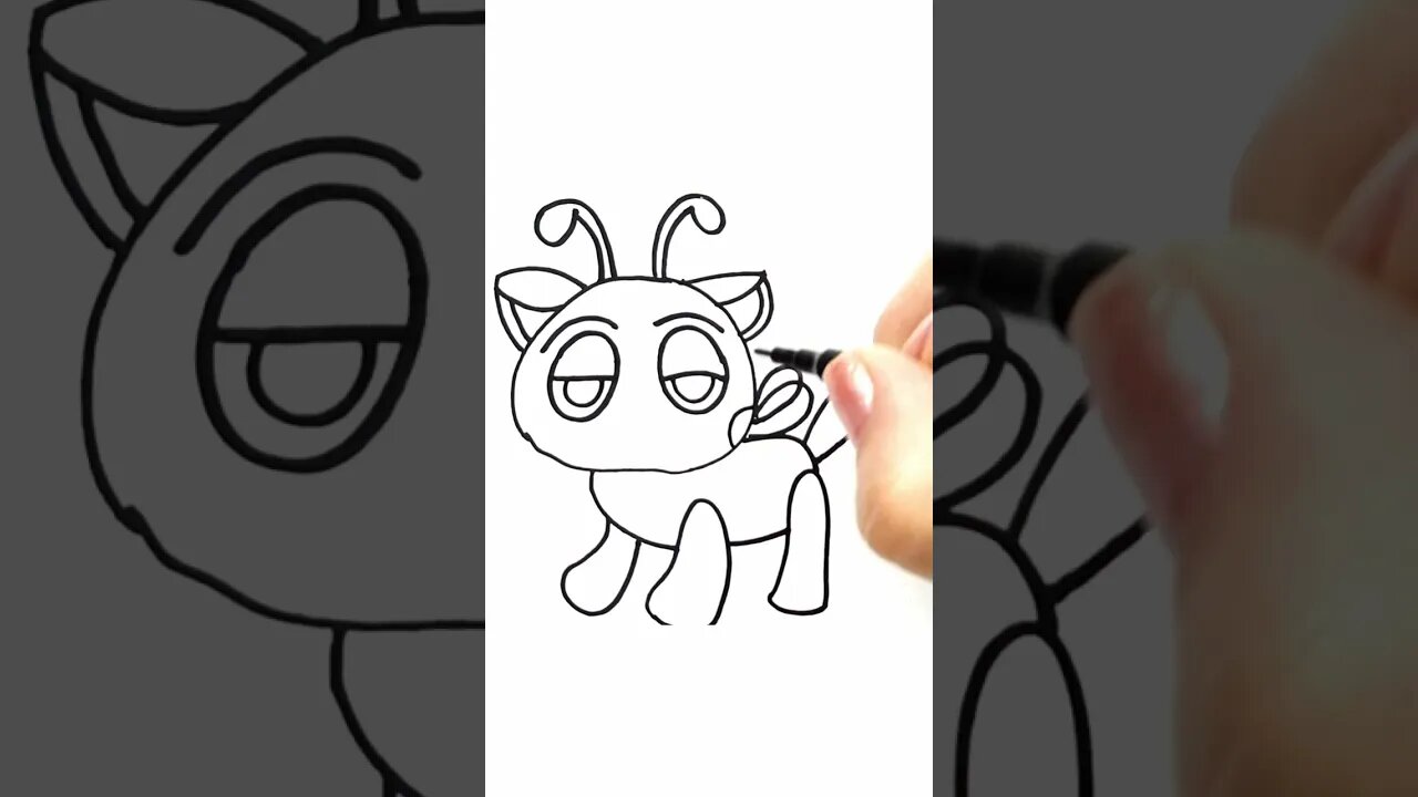 How to Draw and Paint Cat Bee from the Game Poppy Playtime