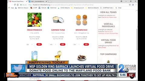 MSP launches virtual food drive for Maryland Food Bank