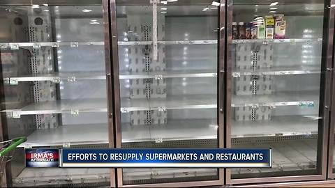 Efforts to resupply supermarkets and restaurants