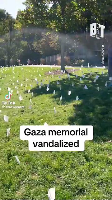 Zionists destroy Gaza memorial in Pen State. U won’t hear any politicians or media condemn THIS ⏬dsp