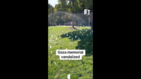 Zionists destroy Gaza memorial in Pen State. U won’t hear any politicians or media condemn THIS ⏬dsp