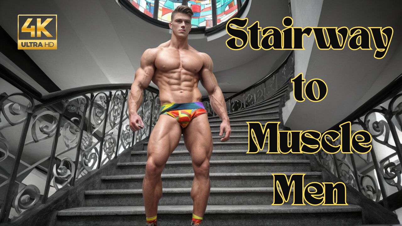 Stairway to Heaven? Muscle Men Rock AI Fashion on the Edge! #escher