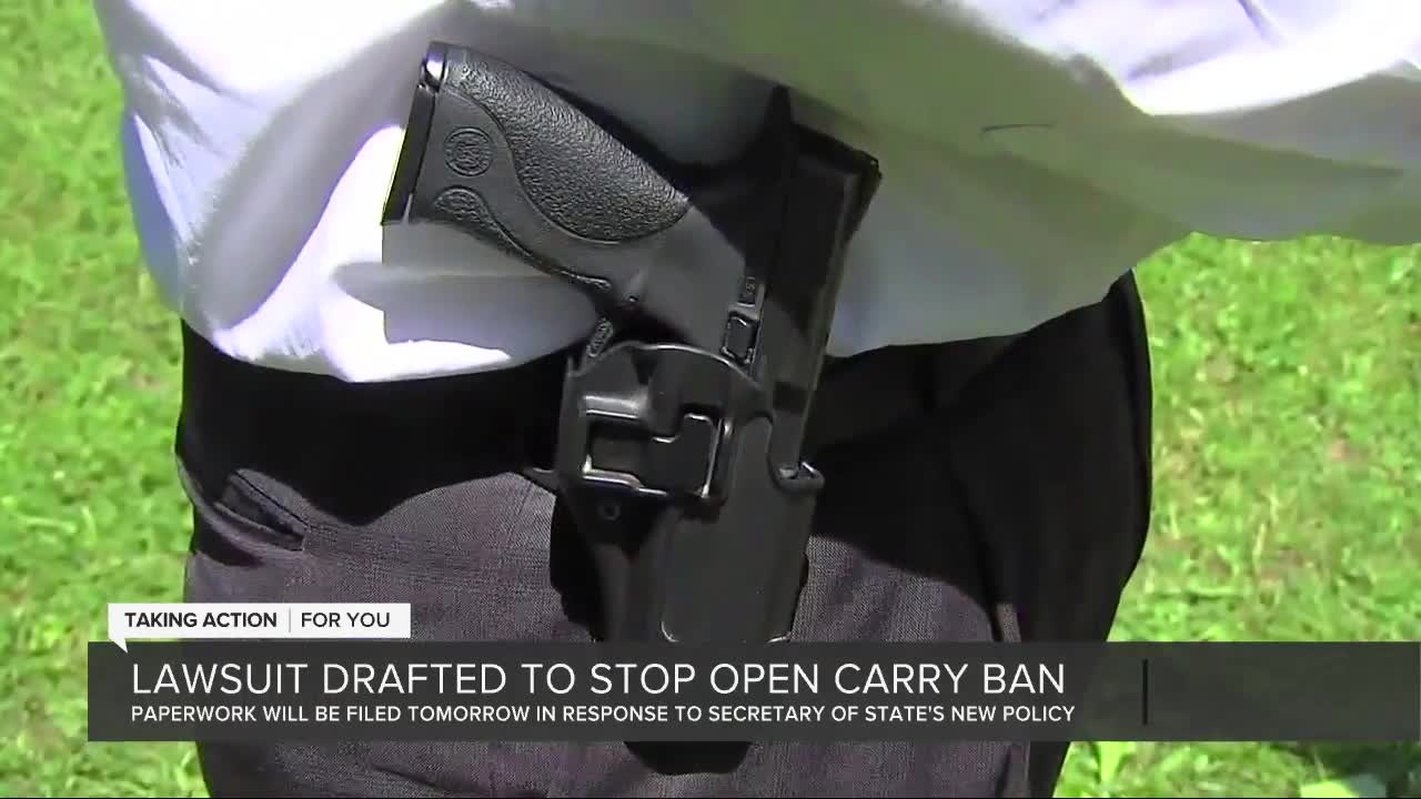 Lawsuit to be filed Thursday to stop the ban on open carry of guns at the polls