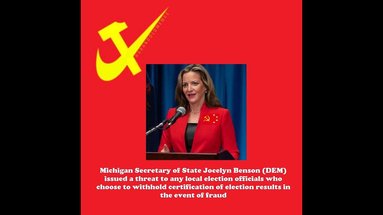 Michigan SOS Jocelyn Benson | This is a threat to us Frens .. Certify that rigged election or else.