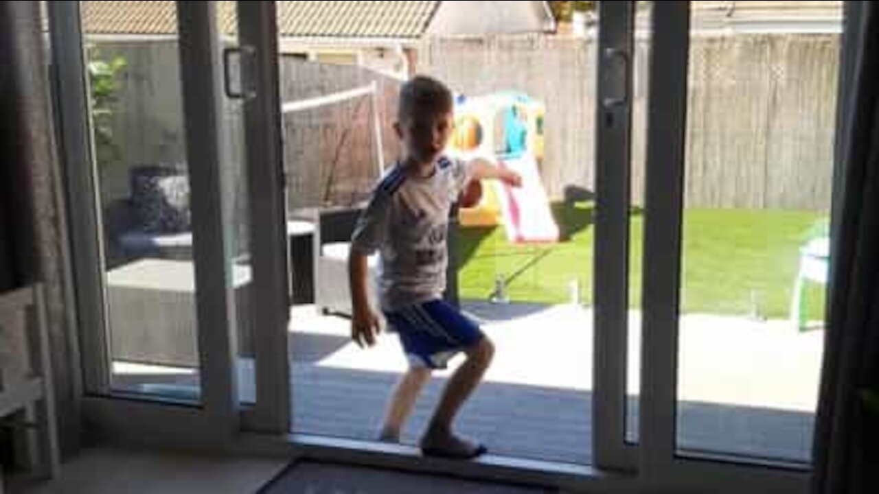 Young footballer beats quarantine with spot-on shot