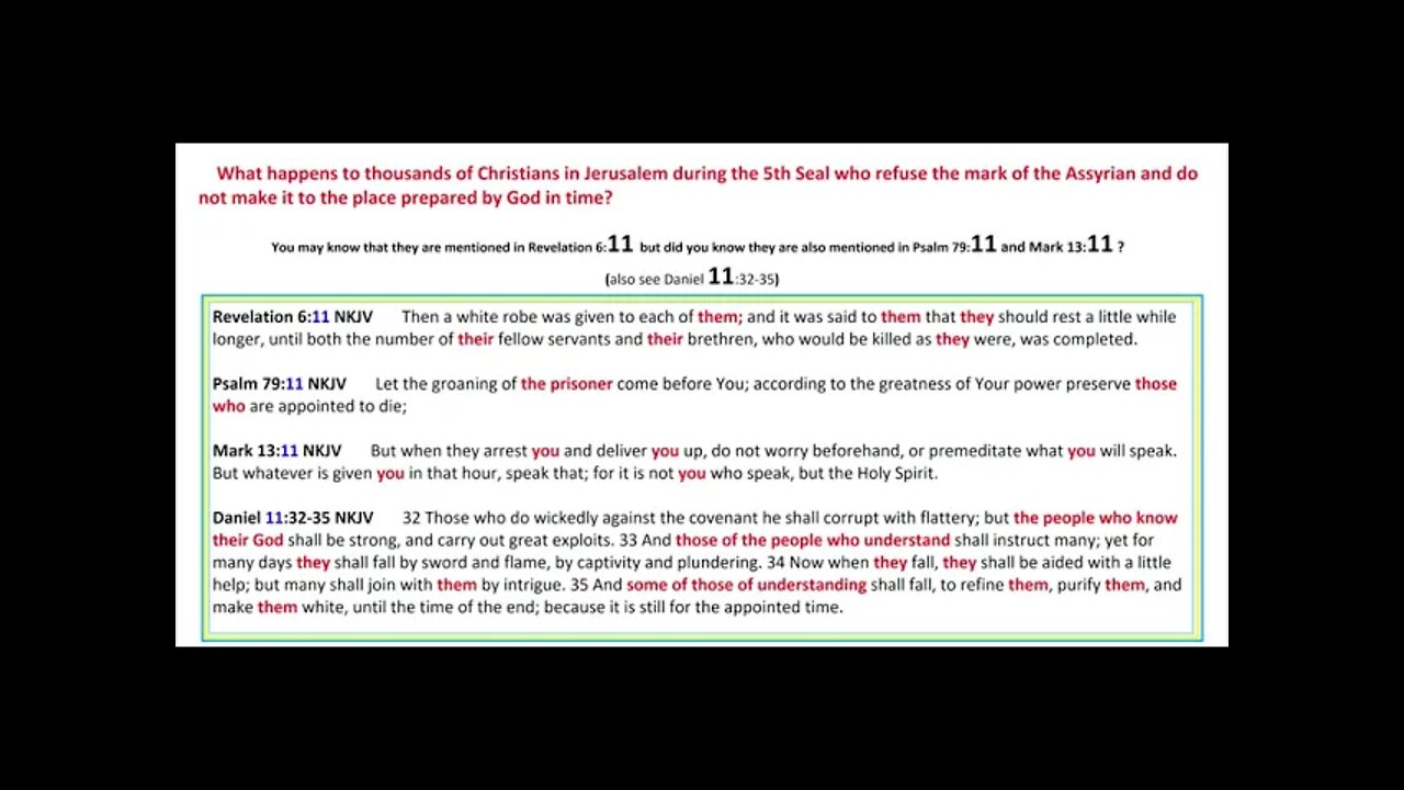 Christian 5th Seal martyrs in Jerusalem and the number 11