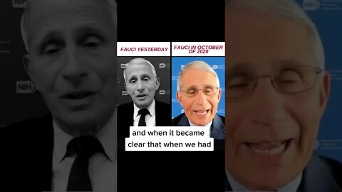 Fauci Reccomendation today Versus 2020