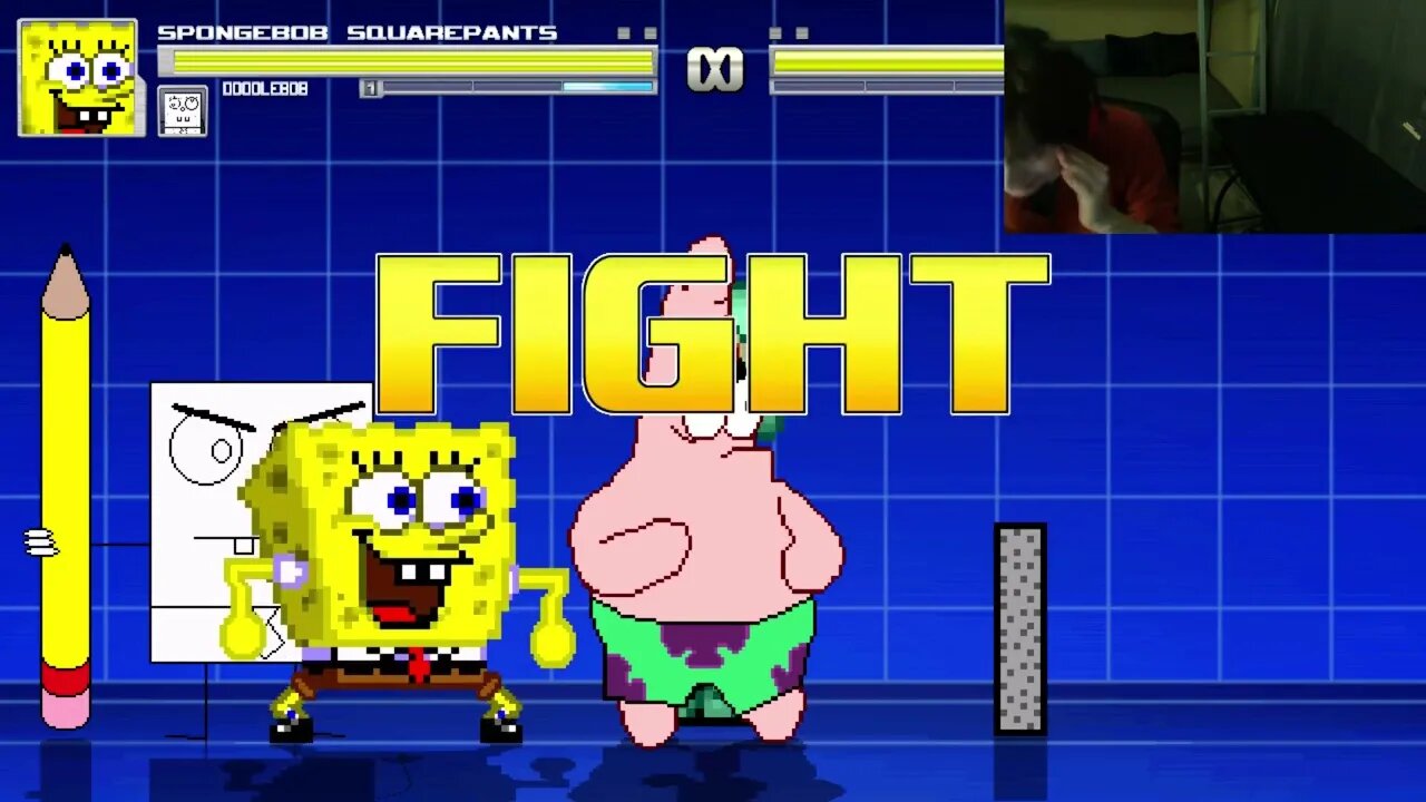 SpongeBob SquarePants Characters (SpongeBob, Squidward, And DoodleBob) VS Tetris Block In A Battle