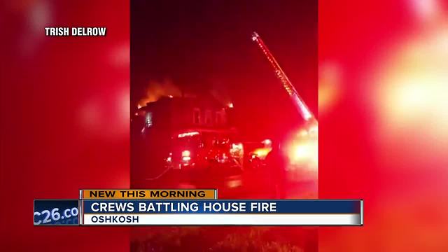 Crews battle fire in Oshkosh