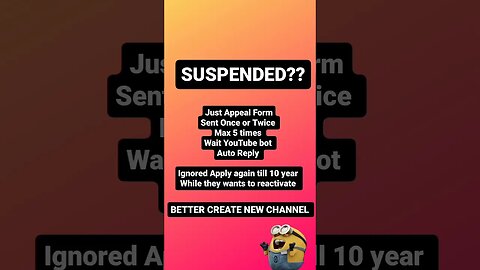 YOUTUBE SUSPENDED ?? HERE MY TRICK BECAUSE ITS UP TO MR JOHN CREATOR YOUTUBE WITH BILLION USER ASK