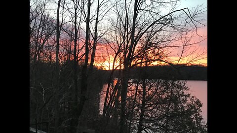 Fiery Sunset At The Lake!