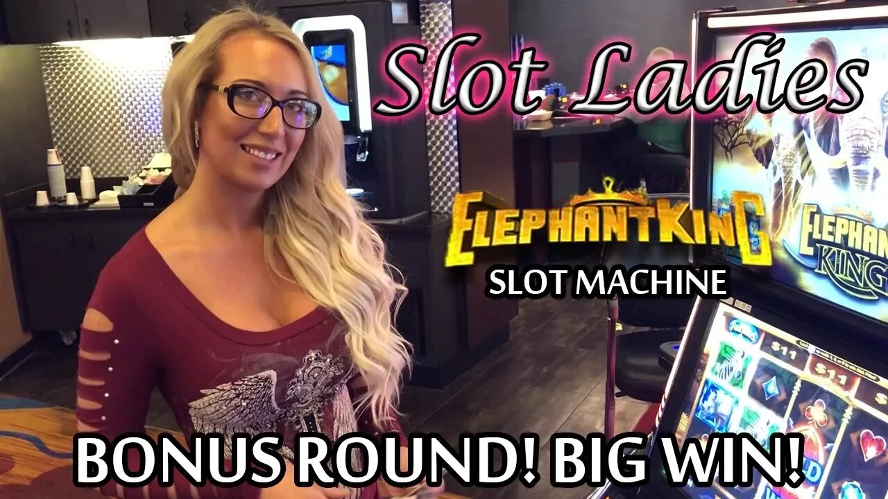 Nice Win! Elephant King Bonus Round! Fun! Slot Ladies