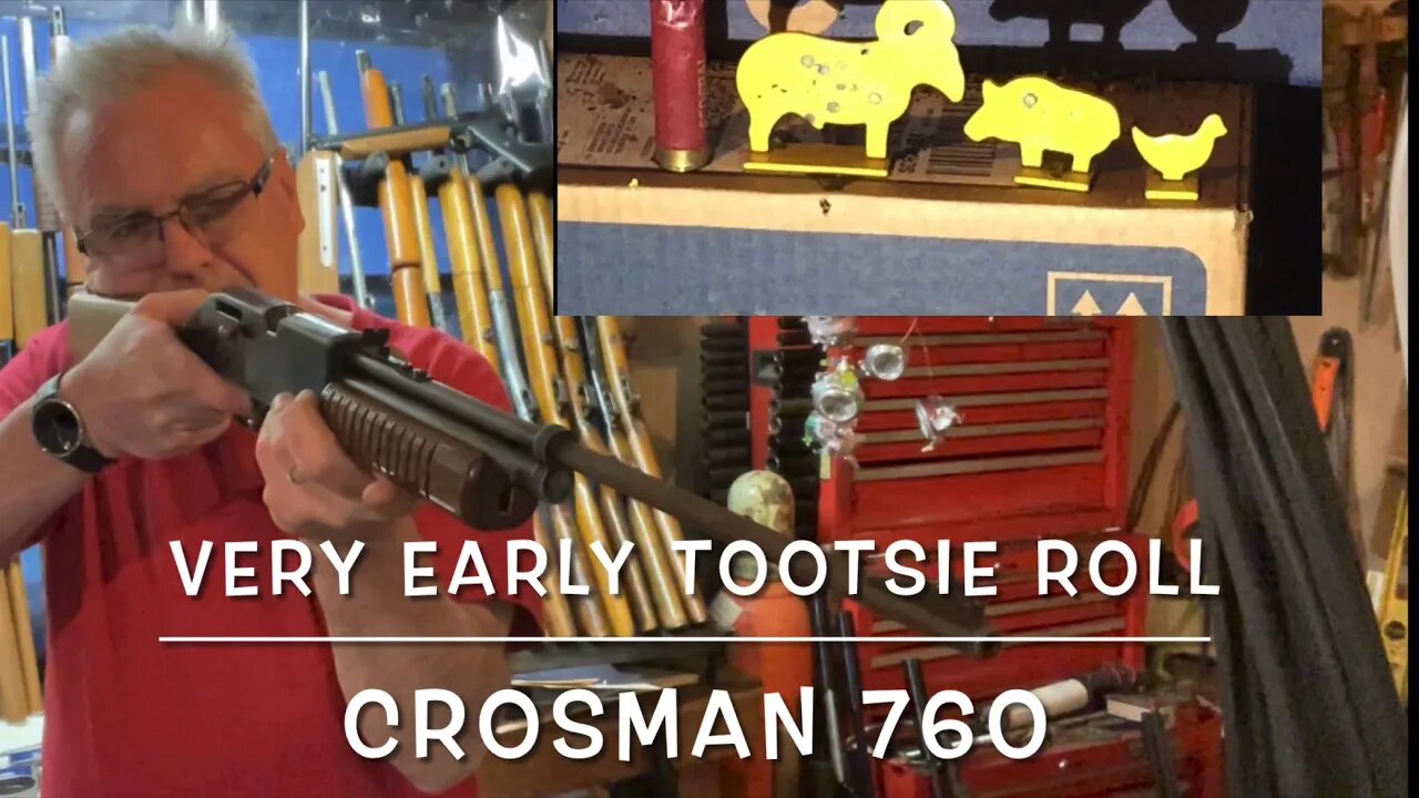 Review and plinking with my very early tootsie roll Crosman 760 177 pellet rifle too cool!