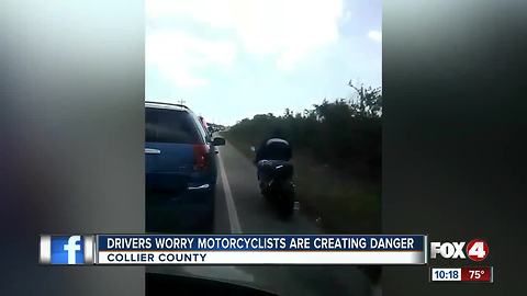 Motorcyclists caught on camera using shoulder to pass congested roads