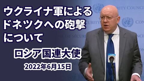 ウクライナ軍によるドネツクへの砲撃について ヴィシュネフスキー産科病院 マイスキー市場 ロシア国連大使ワシリー・ネベンジャ 2022/06/15