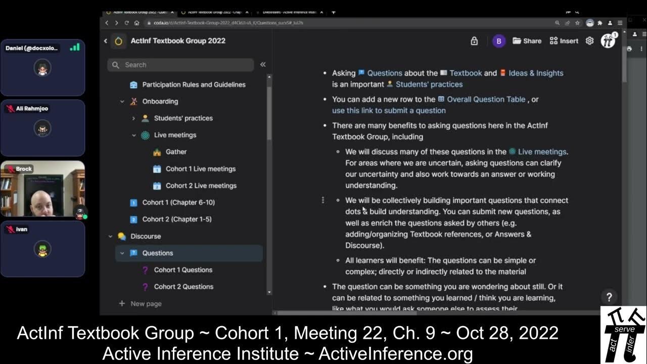 ActInf Textbook Group ~ Cohort 1 ~ Meeting 22 (Chapter 9, part 2)
