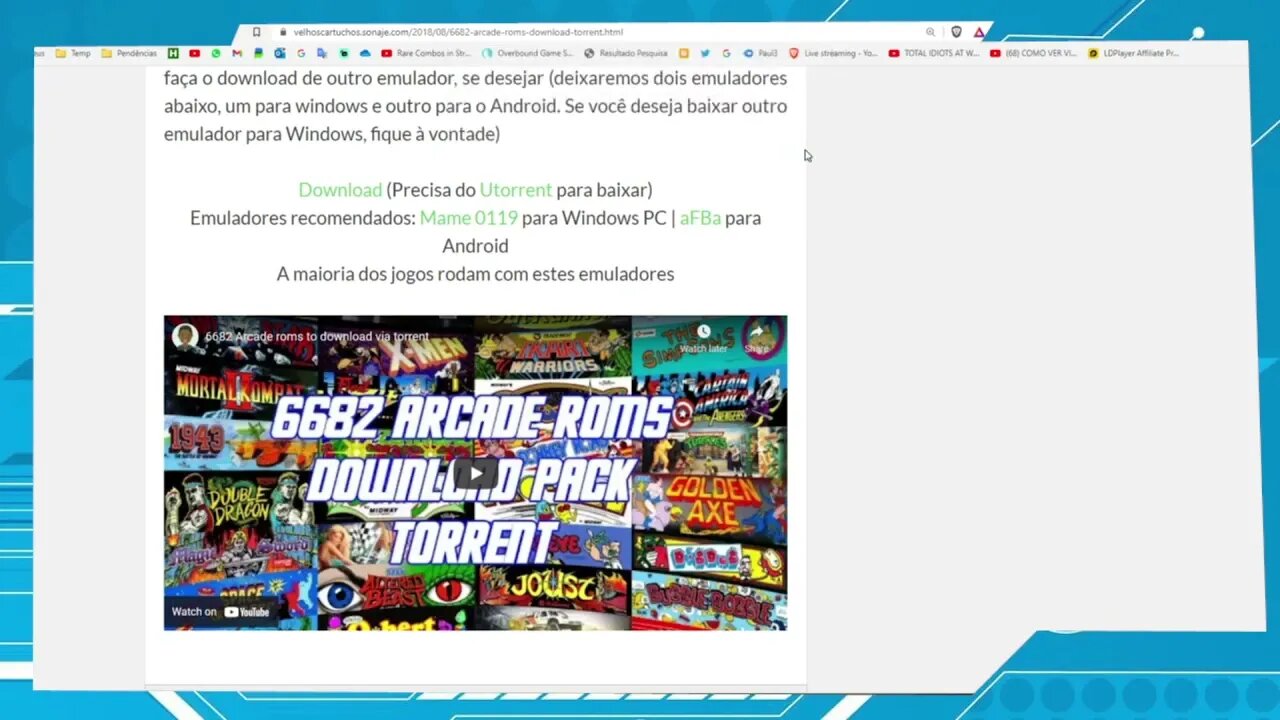 Mais de 6000 roms de fliperama para download por torrent