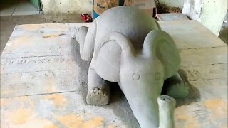 Elefante bebê de cimento- parte final.