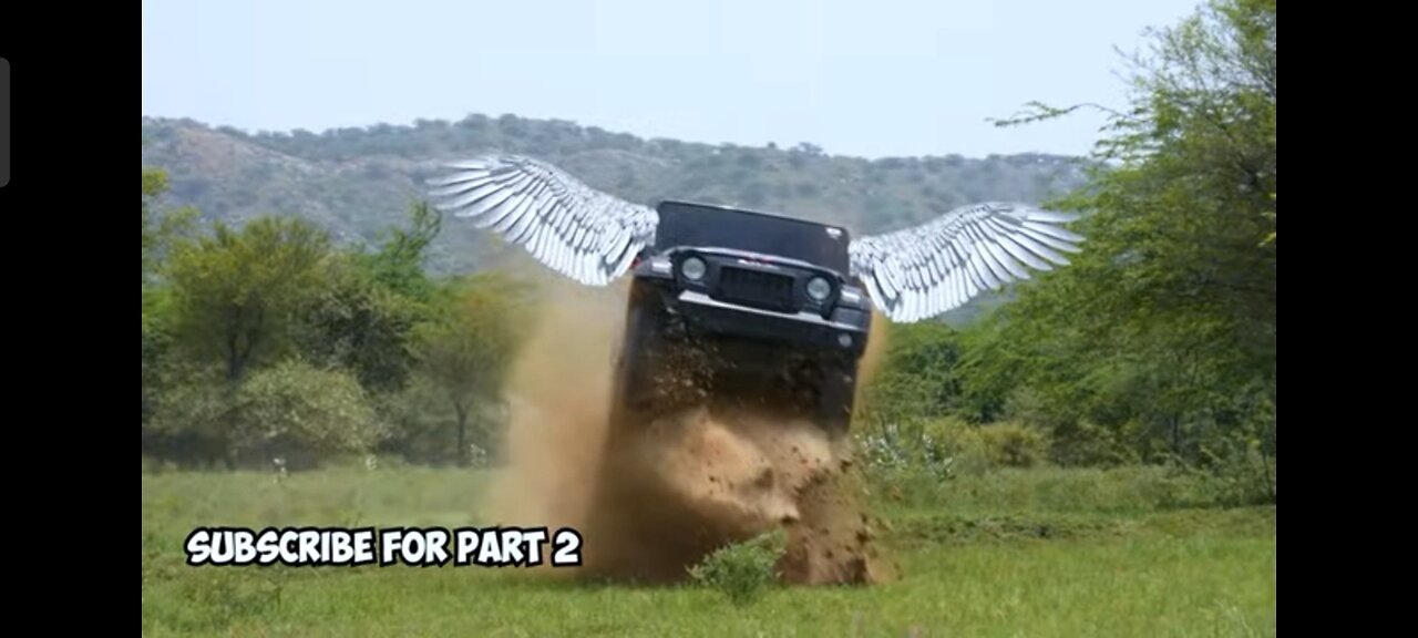 Flying Mahindra Thar