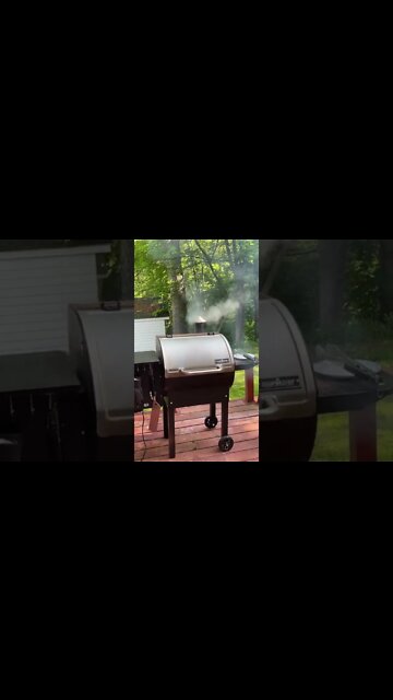 Bratwurst on the grill.