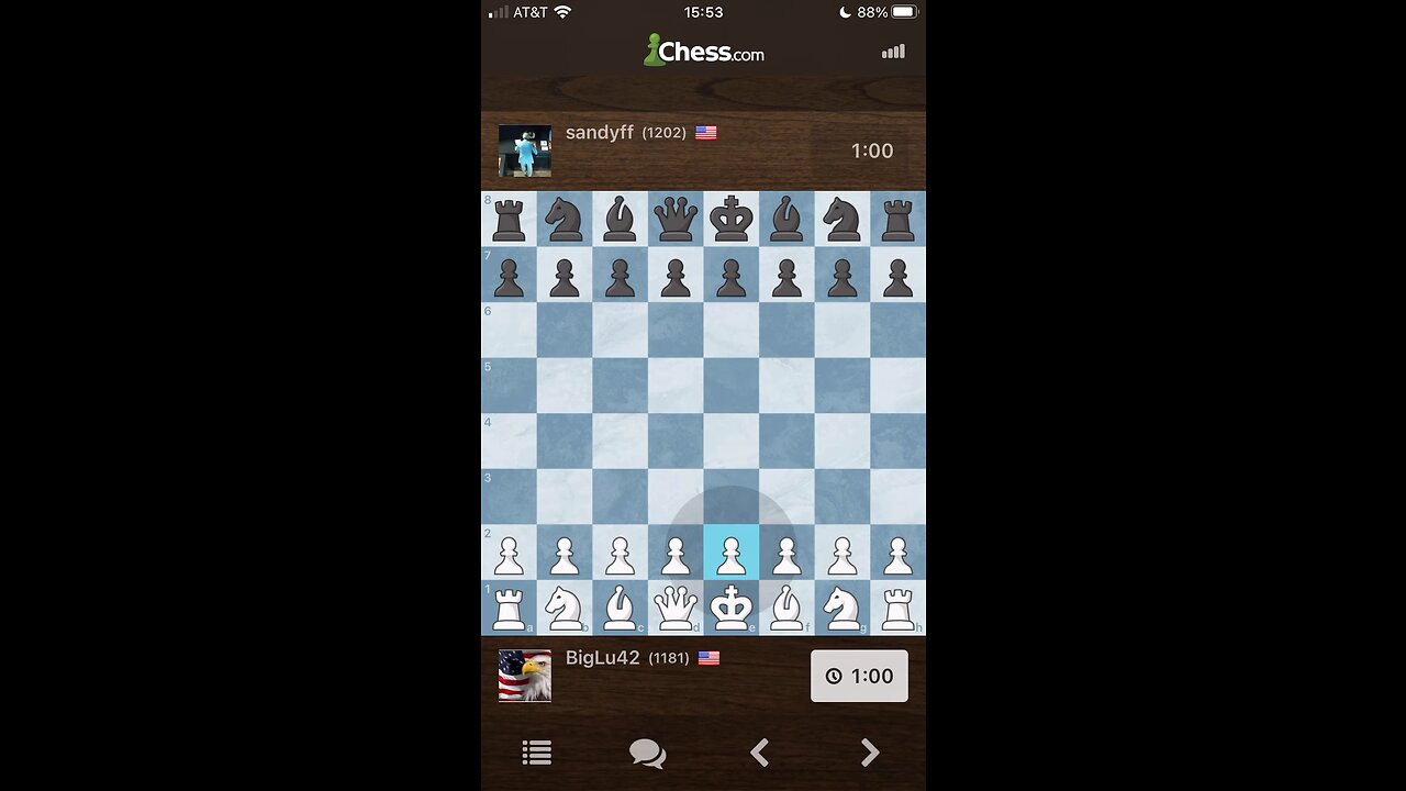 INTERMEDIATE BULLET CHESS GAMEPLAY - BigLu42 vs. Sandyff GAME #1