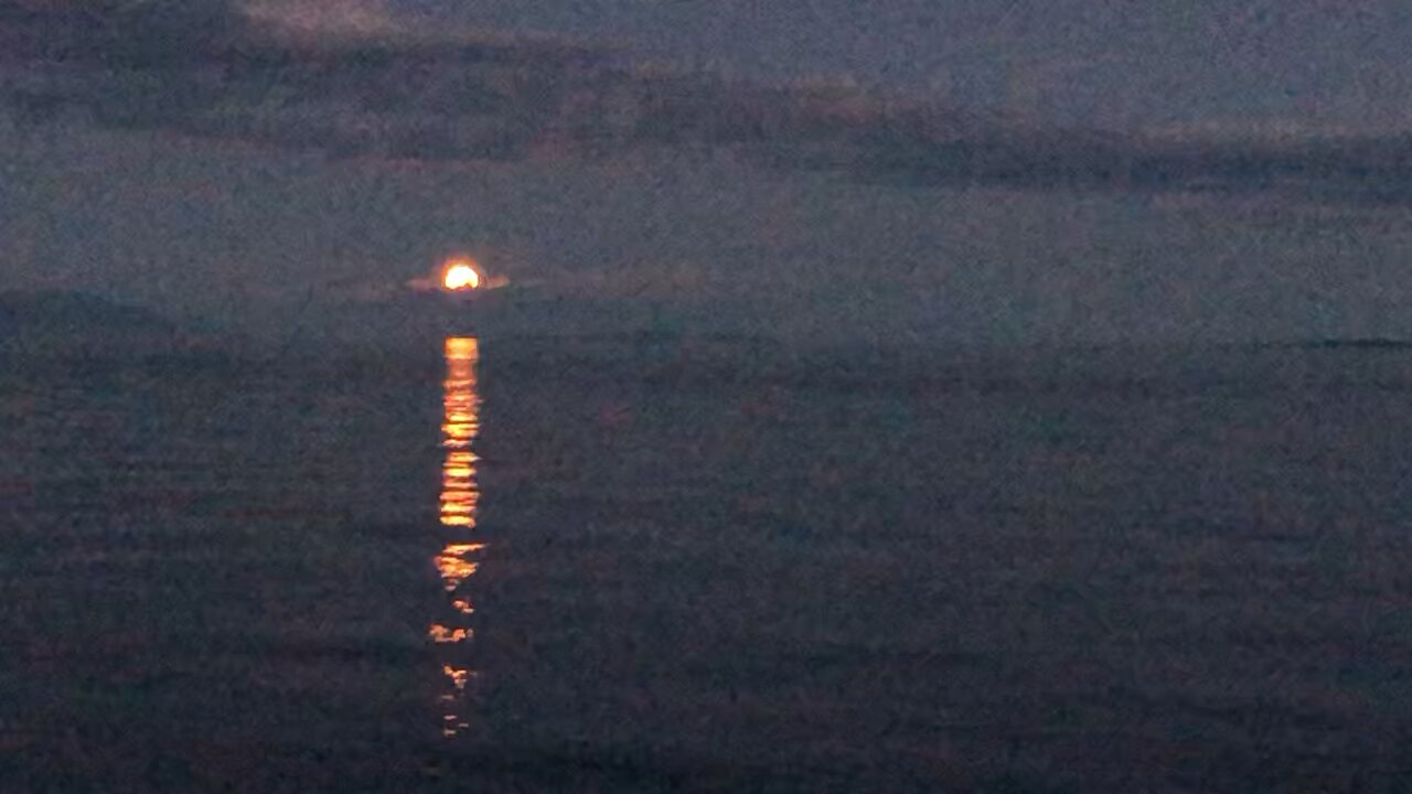 Moon rising Goose Spit