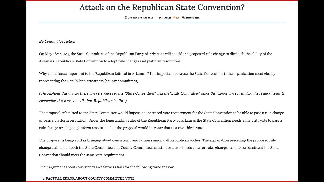 6.12.24 weekly broadcast Arkansas GOP State Convention footage