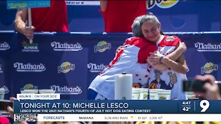 Tucson teacher is hot dog eating champ