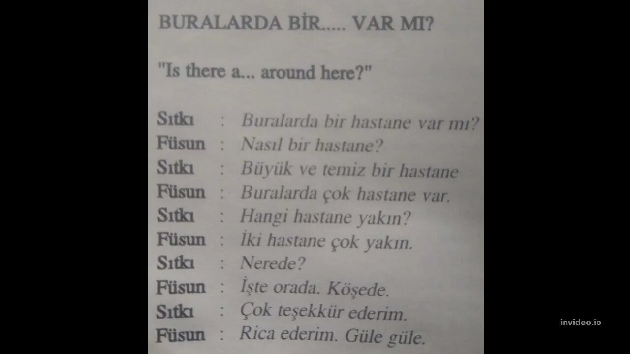 Lesson 3B "A Practical Course in Turkish"
