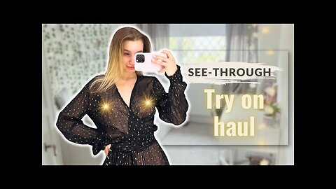 Transparent Dresses Try On Haul _ Sheer Lace Clothes & No Bra Style with Stacy