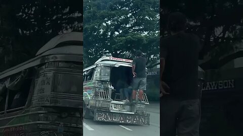 Jeepney with a Back Rider #viral #shorts #short #shortvideo #shortsvideo #philippines #shortsfeed