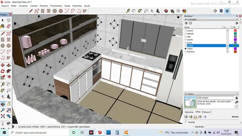 projeto finalizado 3d sktchup casa sinples