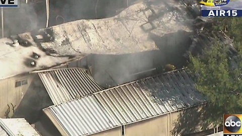 Fire crews on scene of Phoenix mobile home fire