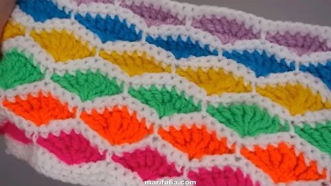 How to crochet shell stitch for blanket simple tutorial by marifu6a