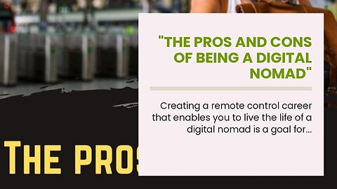 "The Pros and Cons of Being a Digital Nomad" Fundamentals Explained
