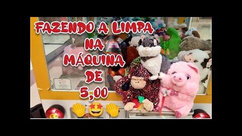 PEGANDO VÁRIAS PELÚCIAS NA MÁQUINA DE 5,00 👏🤩👏