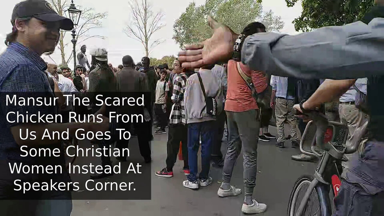 Mansur The Scared Chicken Runs From Us And Goes To Some Christian Women Instead At Speakers Corner.